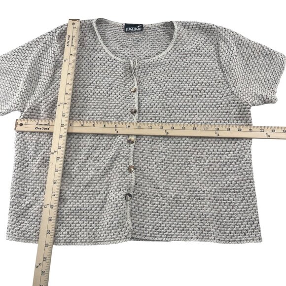 Vintage Stagelight Short Sleeve Button-Up Cardigan Sweater sz Large - Picture 3 of 5